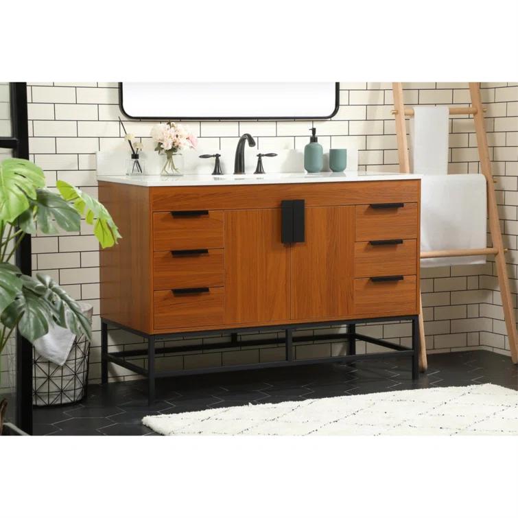 Eugene 48'' Single Bathroom Vanity with Engineered Marble Top