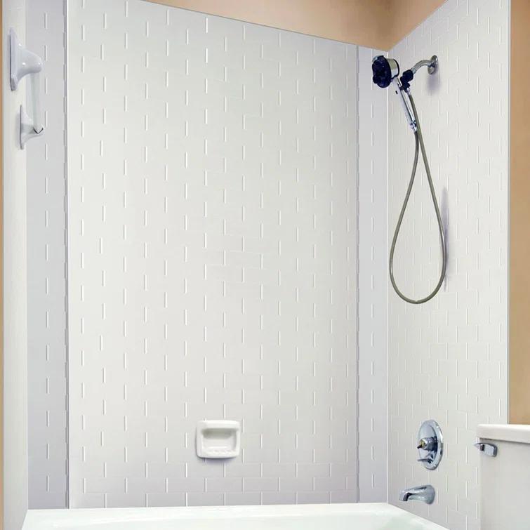 Subway Tile - Mirroflex - Tub and Shower Wall Panel - Gloss White