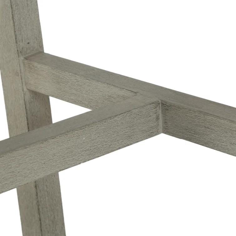 Solano Weathered Grey Teak and Dark Grey Rope Counter Stool