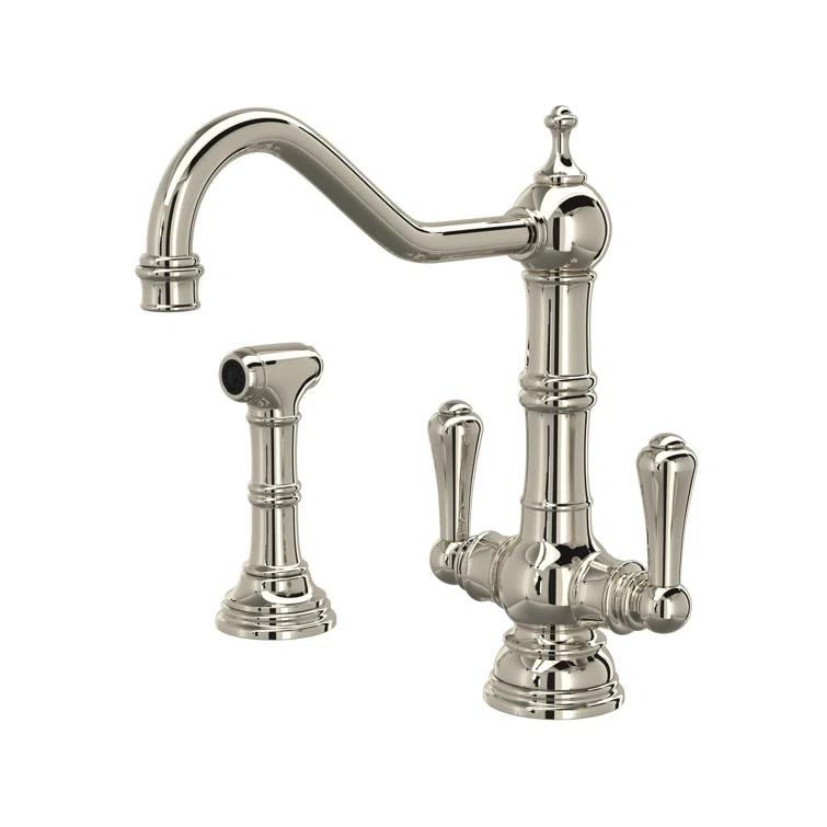 Edwardian Two Handle Kitchen Faucet With Side Spray