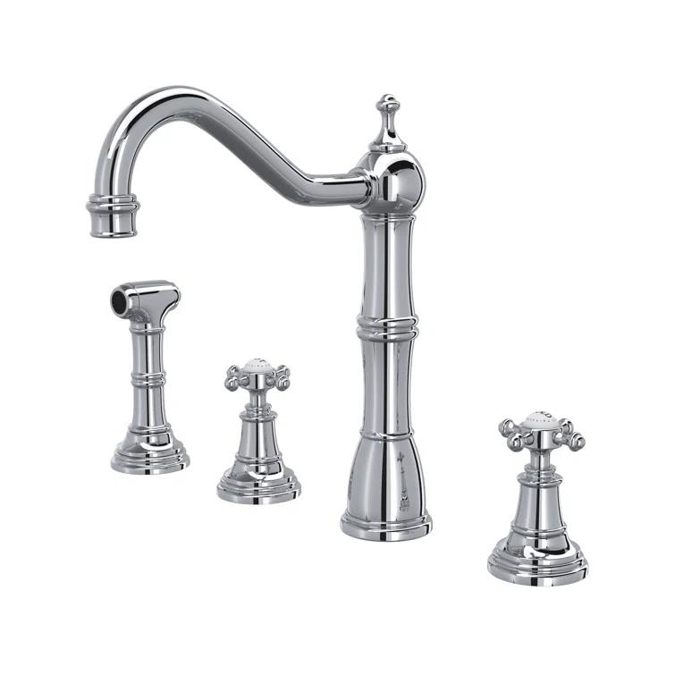 Edwardian Two Handle Kitchen Faucet With Side Spray