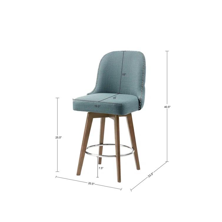 Philippa Button Tufted Stool with Swivel Seat