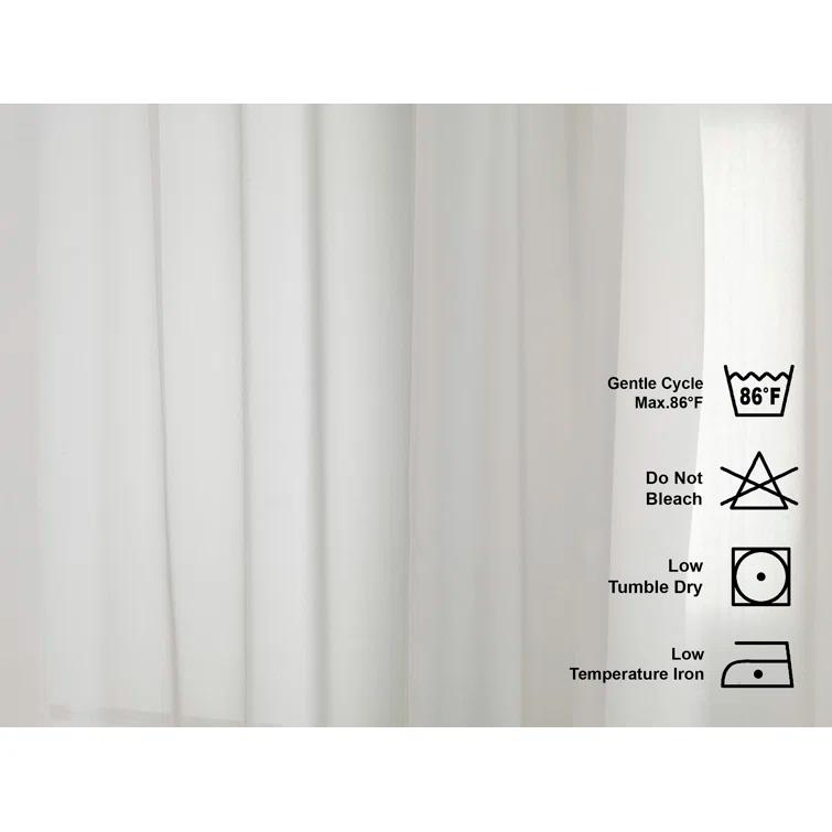 Extra Wide & Extra Long Faux Silk Crep Chifon Sheer Curtain Panels