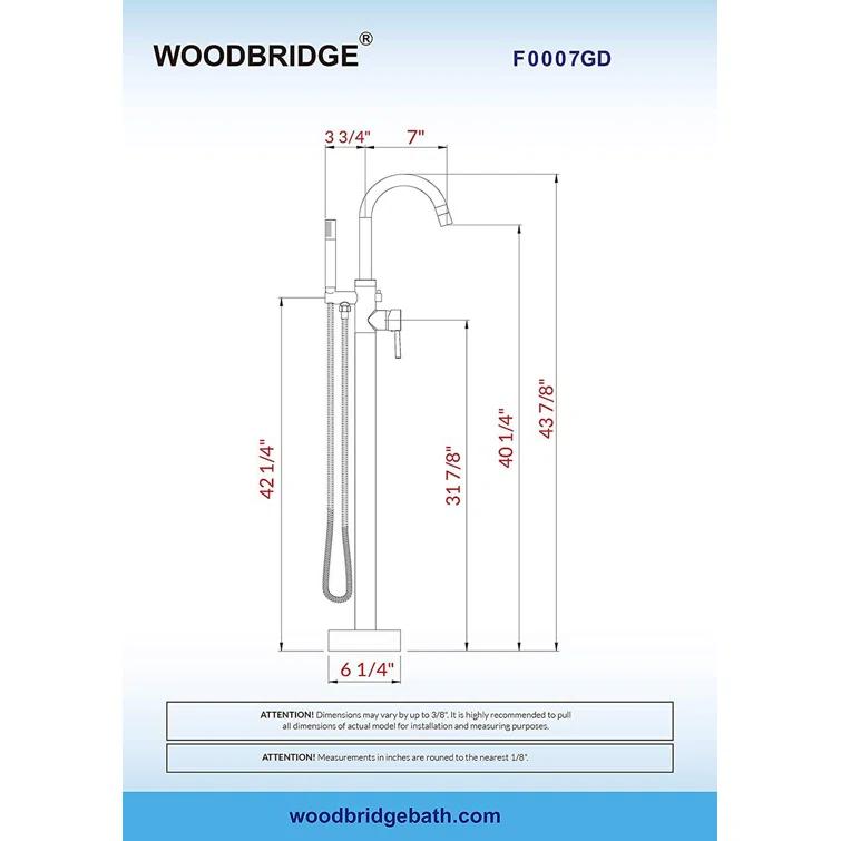 WoodBridge Cove 1 Handle Bathroom Freestanding Tub Filler with Diverter F0010ORBVT
