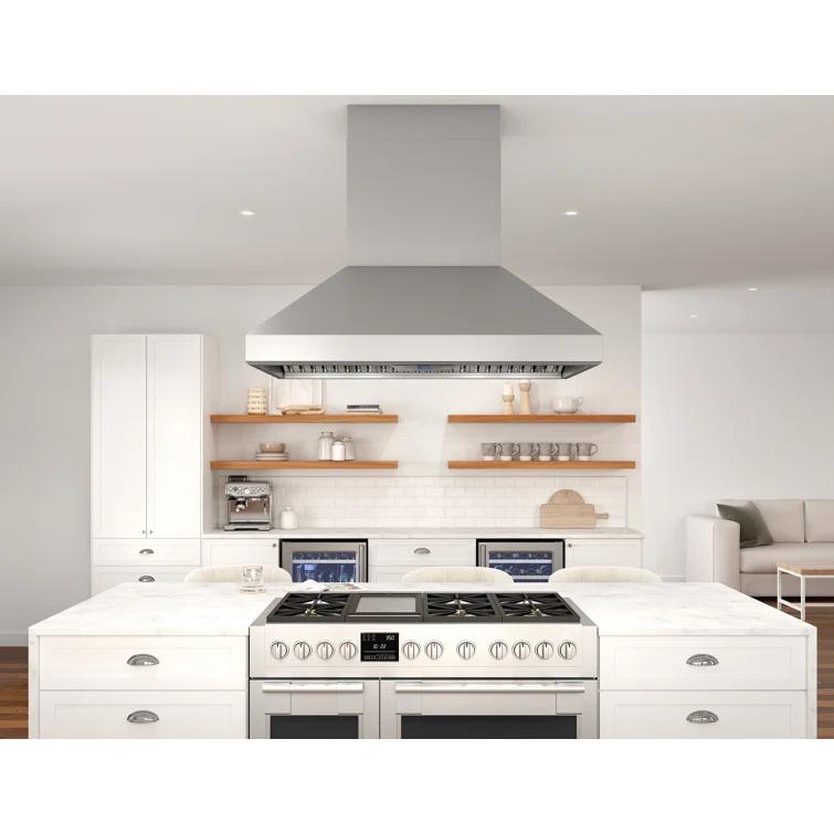 Zephyr Zephyr Titan 42 in. 750 CFM Island Mount Range Hood with LED Light in Stainless Steel AK7742BS