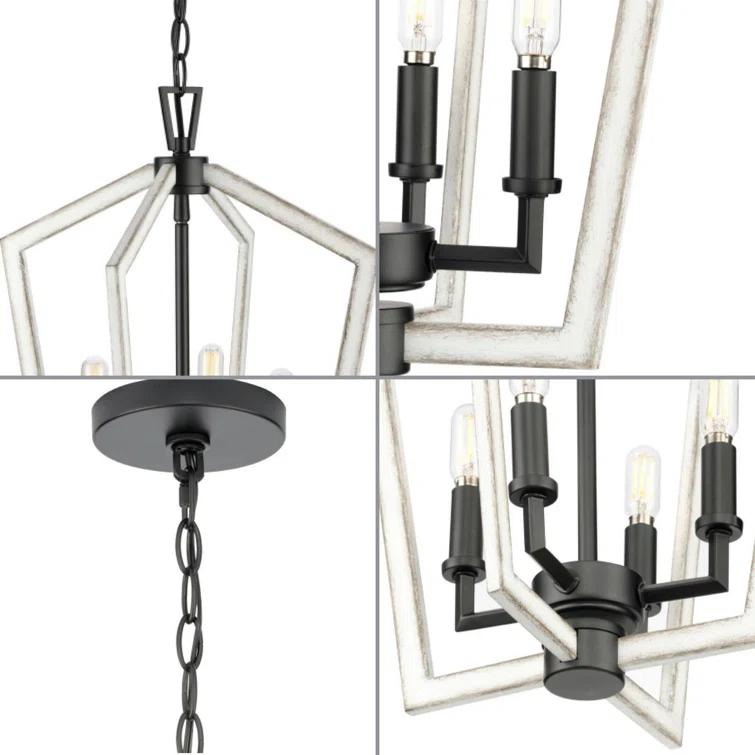 Progress Lighting 4 - Light Dimmable Square / Rectangle Chandelier