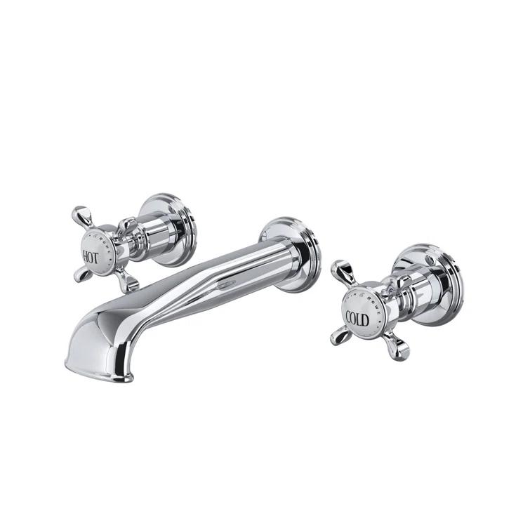 Edwardian Wall Mount Lavatory Faucet Trim With U-Spout