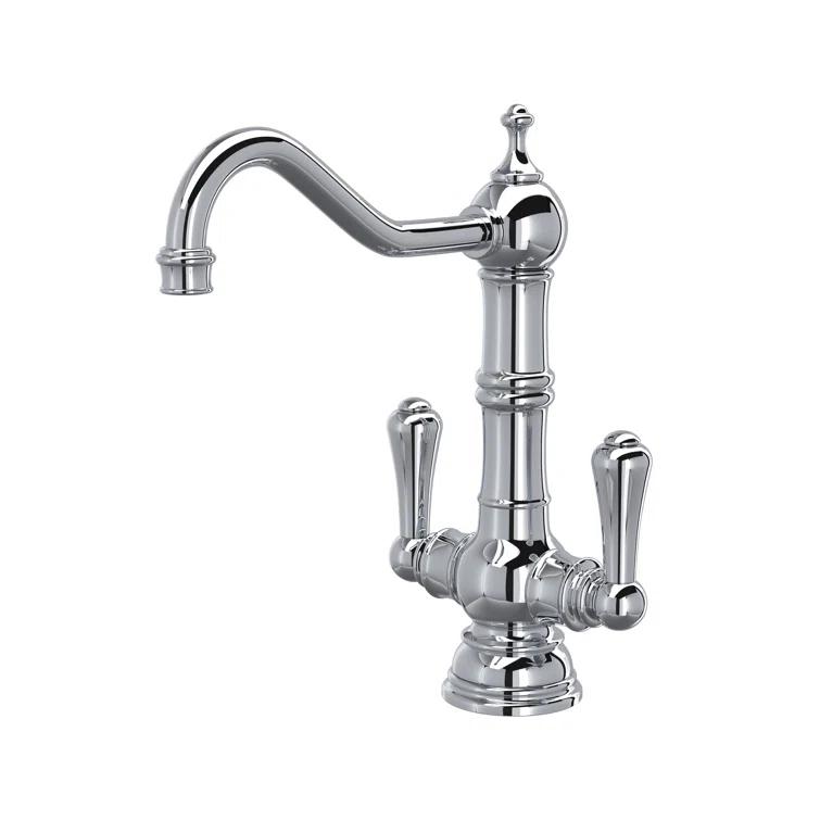 Rohl Perrin and Rowe Polished Chrome Double Handle Deck-mount Kitchen Faucet
