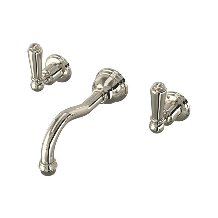 Edwardian Wall Mount Lavatory Faucet Trim With Column Spout