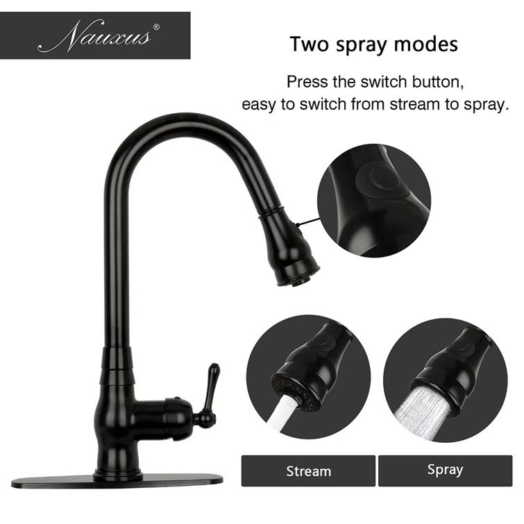 Pull Down Kitchen Faucet Single Handle Sink Faucet With Deck Plate