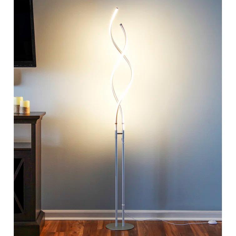 Brightech Embrace 60 in. Industrial 2-Light LED Energy Efficient Floor Lamp