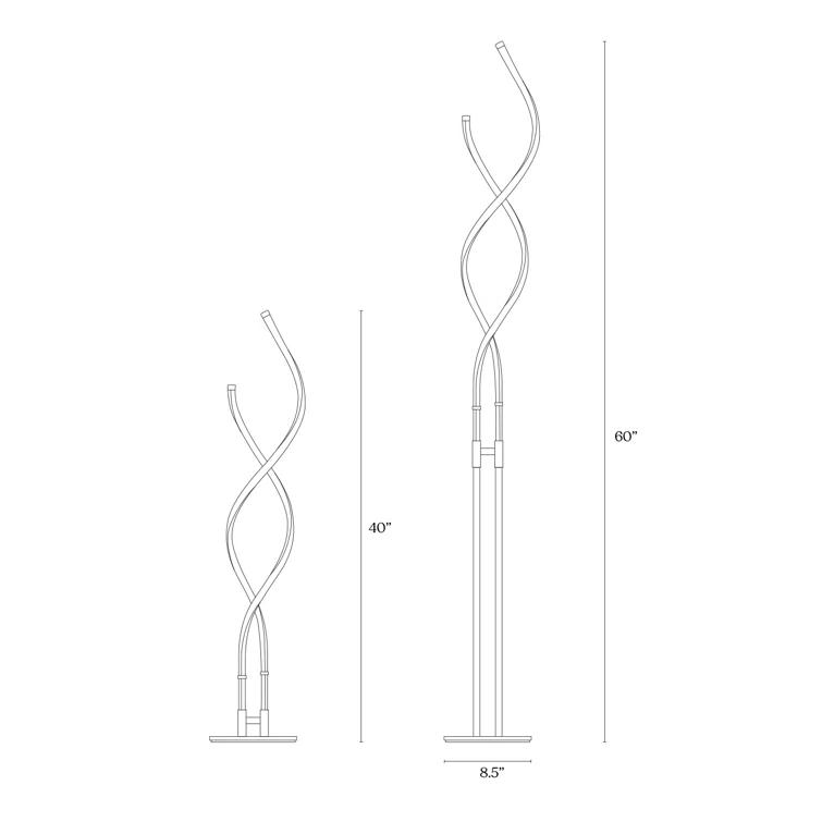 Brightech Embrace 60 in. Industrial 2-Light LED Energy Efficient Floor Lamp