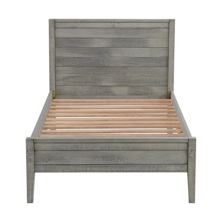 Alaterre Windsor Wood Farmhouse Industrial Bohemian Style 3 Pc Bedroom Set With Slat Twin Bed 2 Nightstands