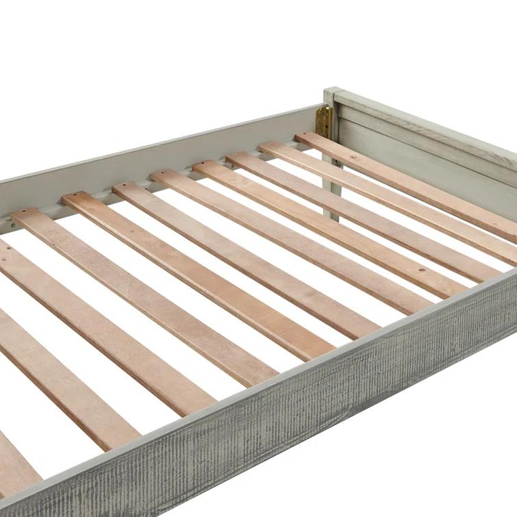 Alaterre Windsor Wood Farmhouse Industrial Bohemian Style 3 Pc Bedroom Set With Slat Twin Bed 2 Nightstands