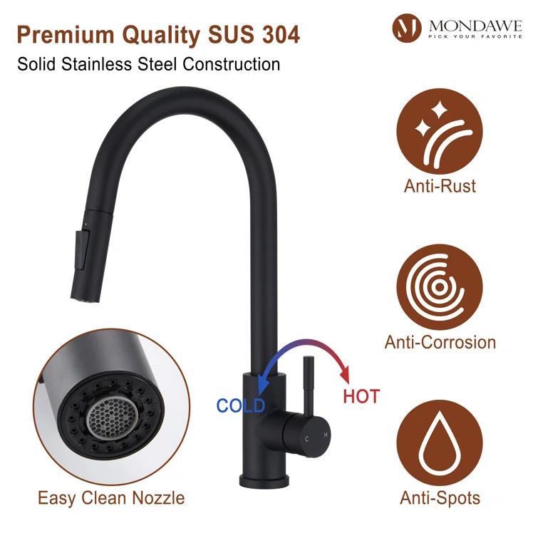 Mondawe Pull Down Kitchen Faucet