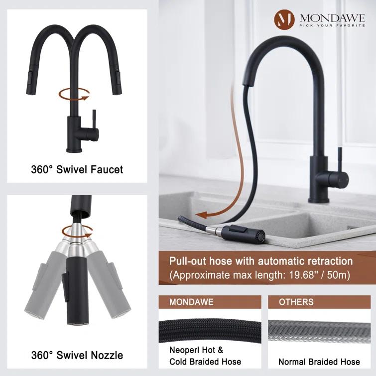 Mondawe Pull Down Kitchen Faucet