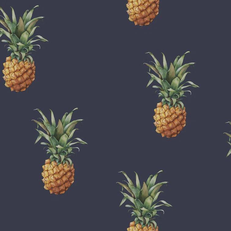 Just Kitchens Pineapple Motif 33'L x 21" W Wallpaper Roll