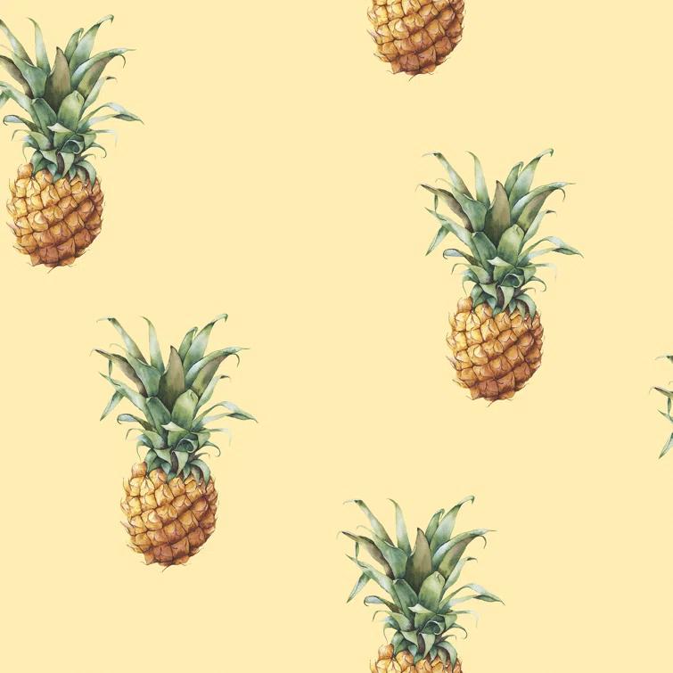 Just Kitchens Pineapple Motif 33'L x 21" W Wallpaper Roll