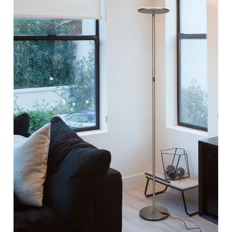 Brightech Sky Flux Industrial 63" Dimmable LED Floor Lamp with Adjustable Head