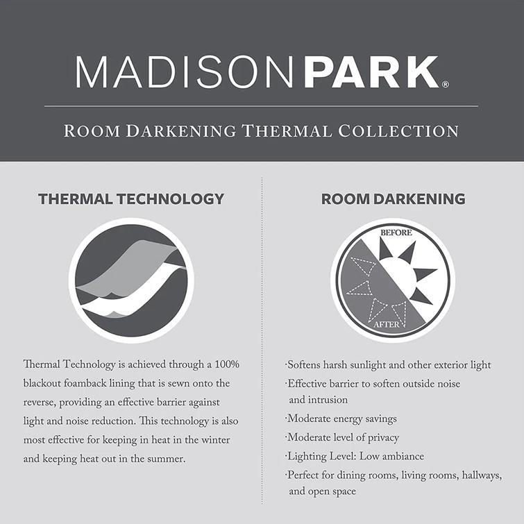 Madison Park Galen Basketweave Room Darkening Curtain Panel Pair (Set of 2)