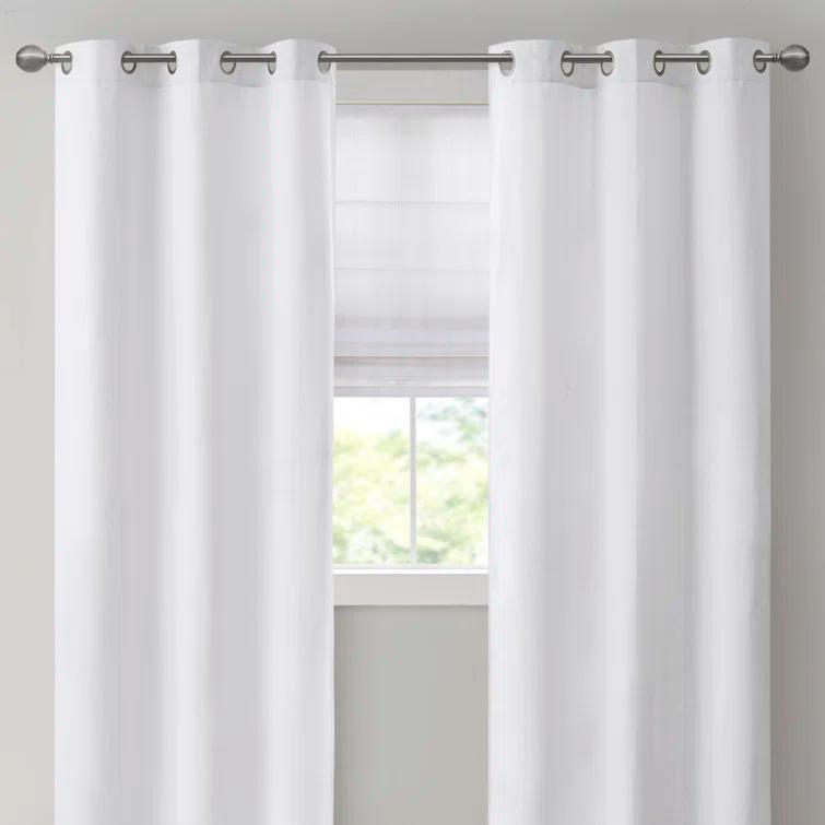 Madison Park Galen Basketweave Room Darkening Curtain Panel Pair (Set of 2)