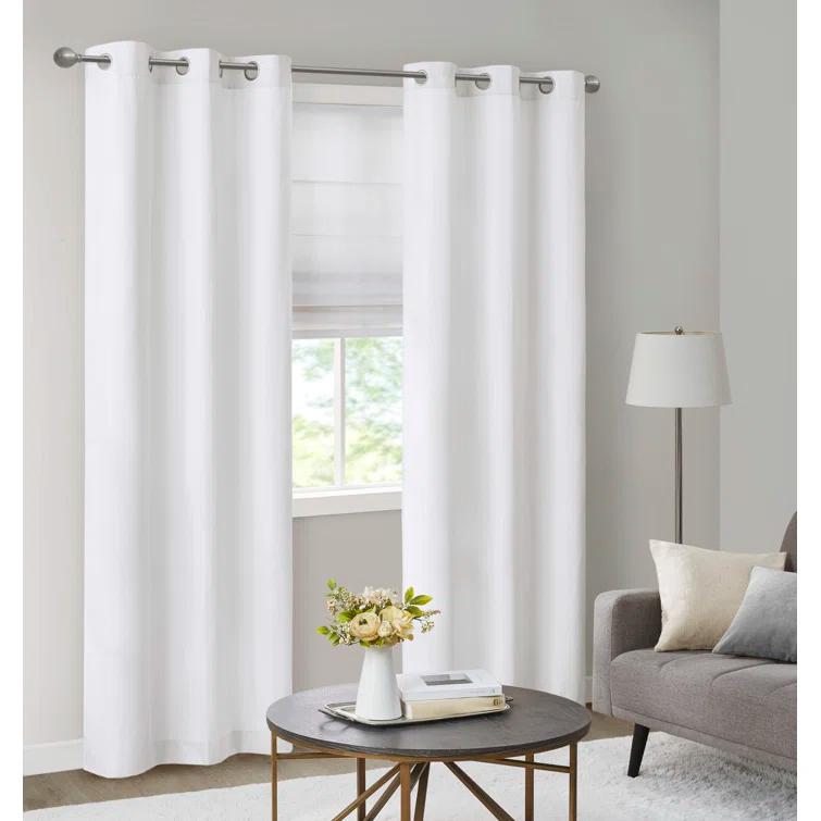 Madison Park Galen Basketweave Room Darkening Curtain Panel Pair (Set of 2)