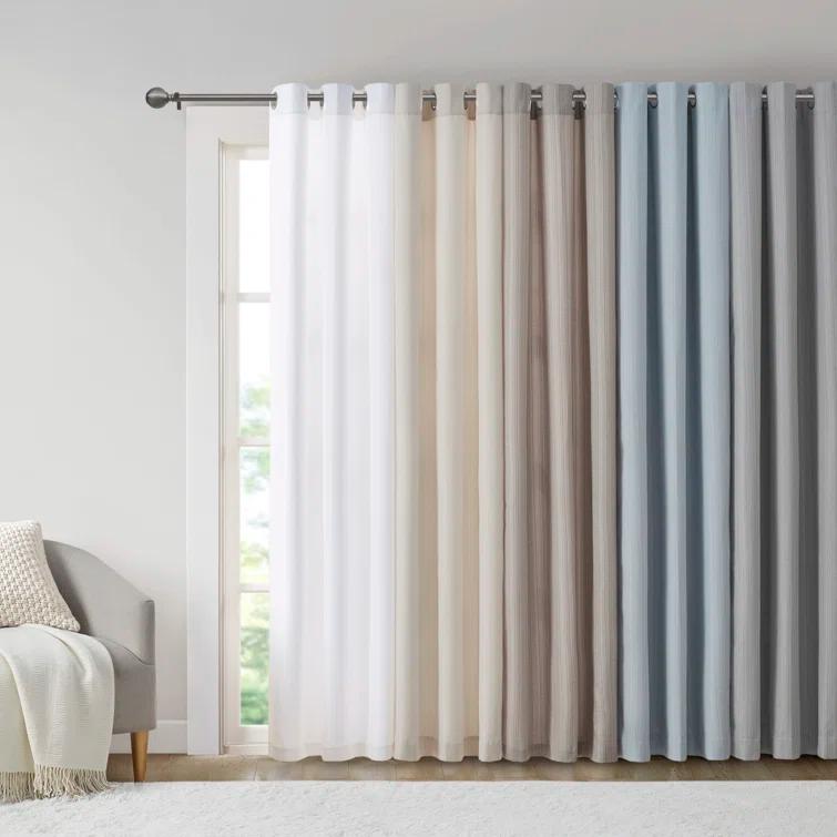 Madison Park Galen Basketweave Room Darkening Curtain Panel Pair (Set of 2)