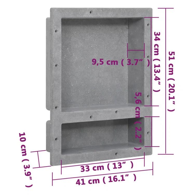 6.1" X 3.9" Surface Mount Kit for Shower Niche