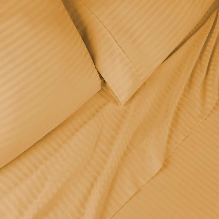 300 Thread Count Striped Egyptian Certified Cotton Sateen Sheet Set