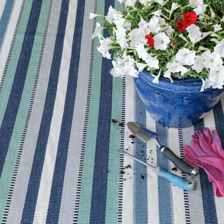 Bristol Flatweave Blue/Teal/Ivory Recycled PET Indoor/Outdoor Rug