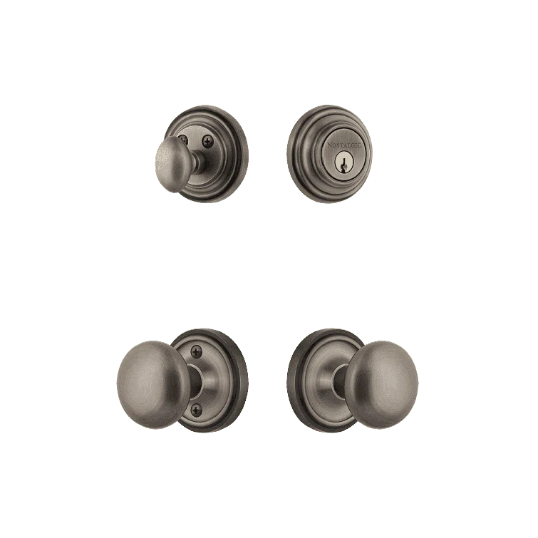 Nostalgic Warehouse Classic Rosette Entry Set with New York Knob