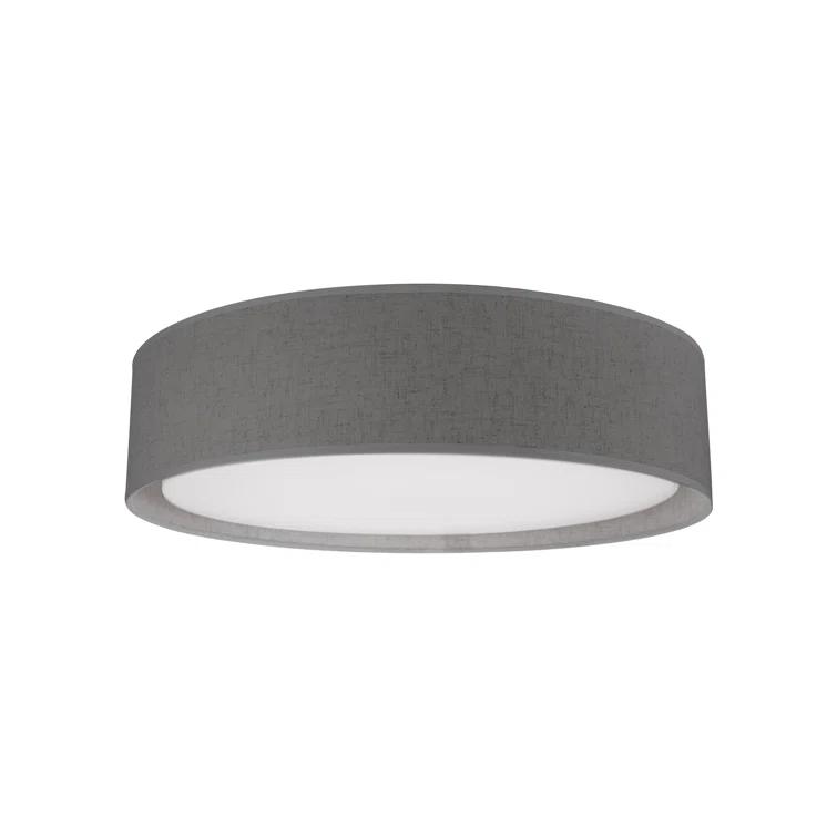 Dalton Textured Fabric LED Flush Mount in Gray, Energy Star