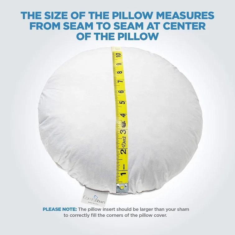 ComfyDown 95% Feather 5% Down Round Decorative Pillow Insert Sham Stuffer
