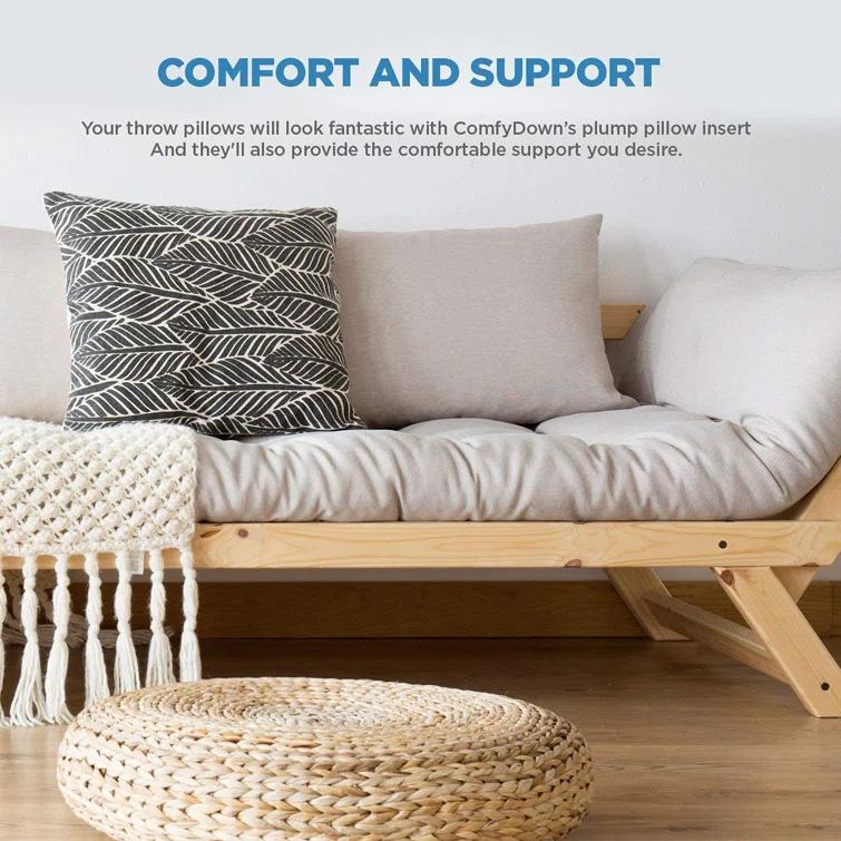 ComfyDown 95% Feather 5% Down Round Decorative Pillow Insert Sham Stuffer