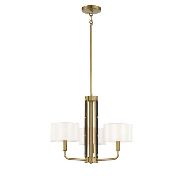 Minka Lavery Chelsea Soft Brass With White Silk Chandelier