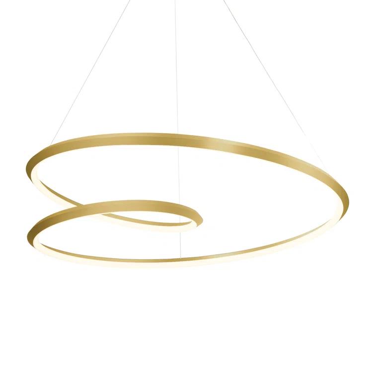 Ampersand 1 - Light Brushed Gold LED Unique/Statement Pendant