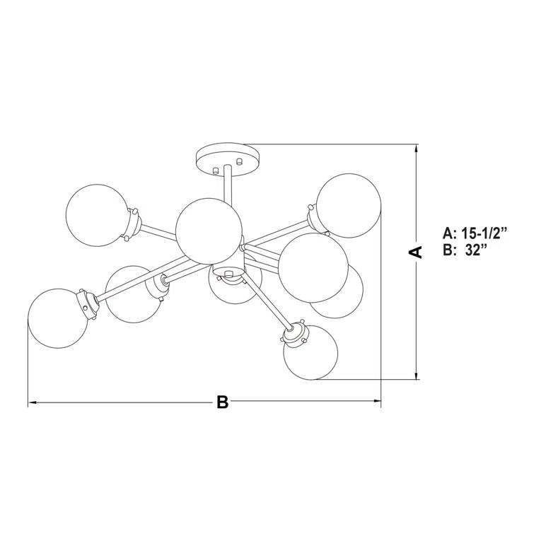 Blevins Glass Semi Flush Mount