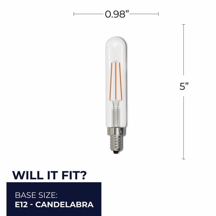 T8 LED Filament Bulb (Set of 4) - Clear Glass / E12 / 4.5Watt