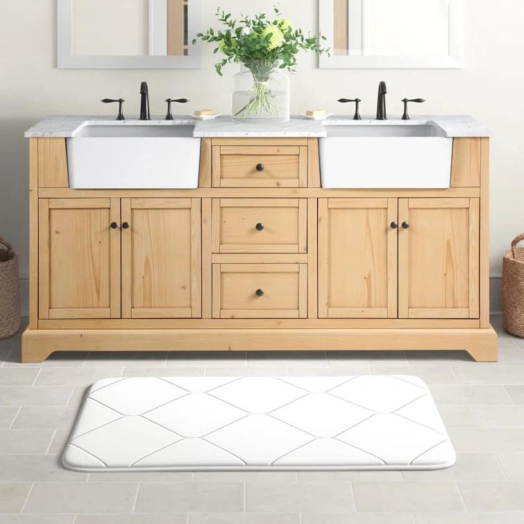 Pardue 72'' Double Bathroom Vanity with Marble Top