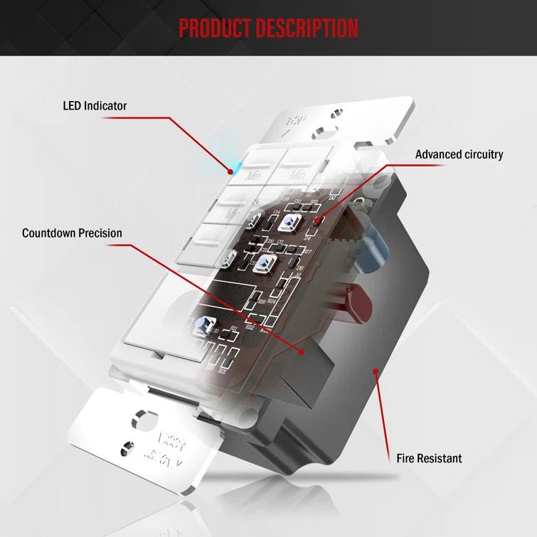 15 Tamper Resistant Single Pole Push Button Light Switch