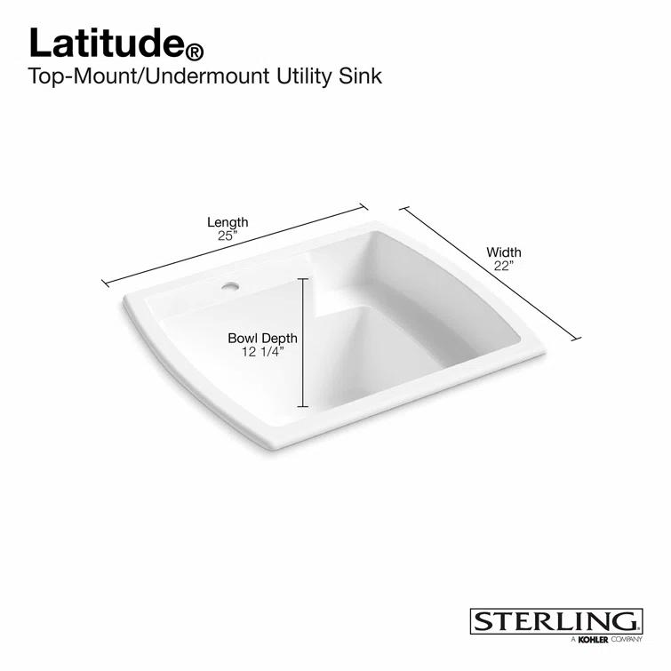 Sterling by Kohler K-995-0 Latitude 25" L x 22" W Laundry Sink