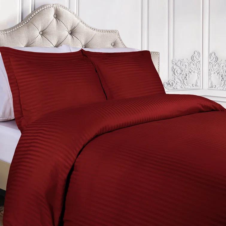 100% Egyptian-Quality Cotton Traditional Sateen Striped Luxor Treasures Duvet Cover Set