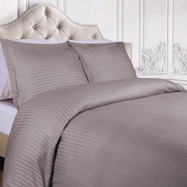 100% Egyptian-Quality Cotton Traditional Sateen Striped Luxor Treasures Duvet Cover Set