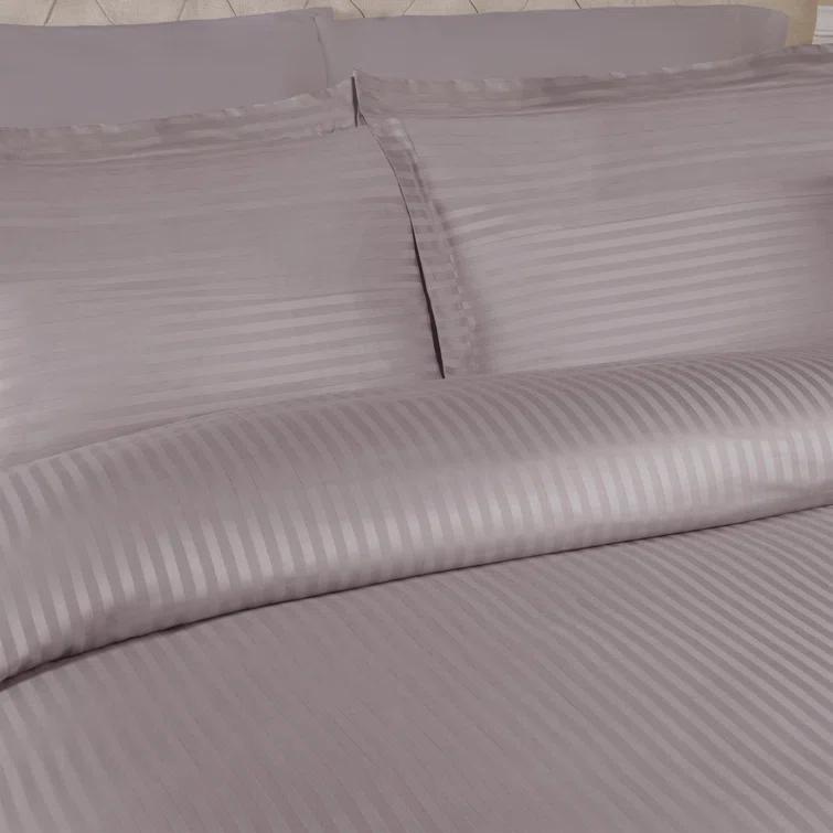 100% Egyptian-Quality Cotton Traditional Sateen Striped Luxor Treasures Duvet Cover Set