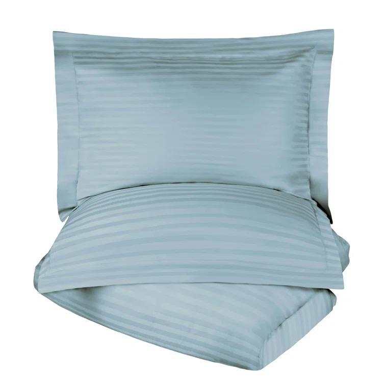 100% Egyptian-Quality Cotton Traditional Sateen Striped Luxor Treasures Duvet Cover Set