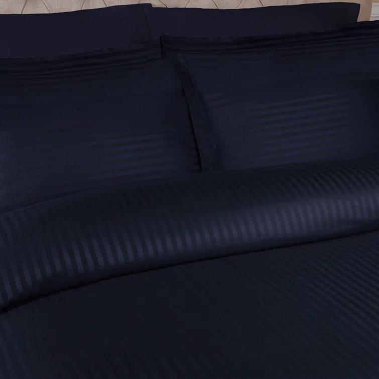 100% Egyptian-Quality Cotton Traditional Sateen Striped Luxor Treasures Duvet Cover Set