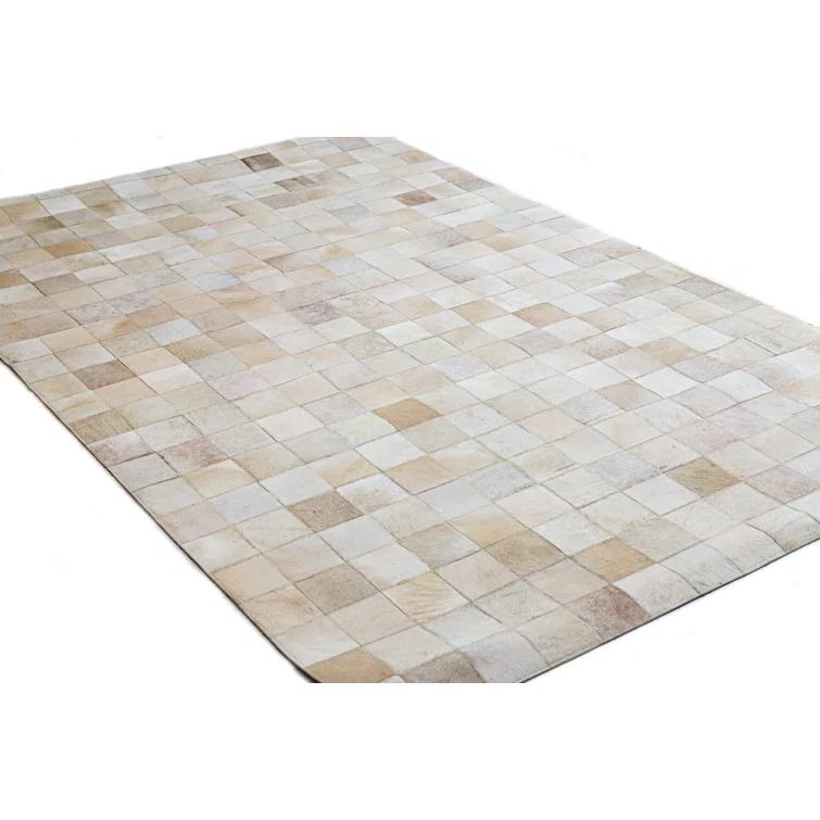 Bashian H112-CA-8X10-H44 8 x 10 ft. Santa Fe Contemporary Leather Hand Stitched Area Rug, Camel