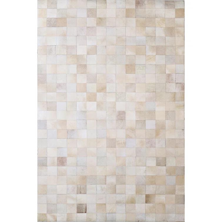 Bashian H112-CA-8X10-H44 8 x 10 ft. Santa Fe Contemporary Leather Hand Stitched Area Rug, Camel