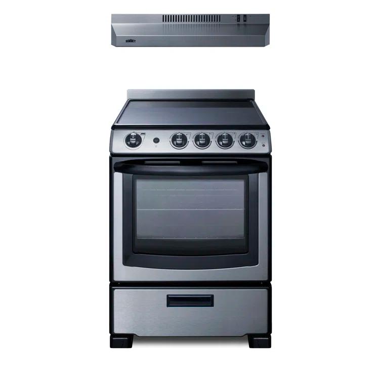 Summit Appliance 24" Stainless Steel 140 CFM Convertible Under Cabinet Range Hood with Charcoal Filter