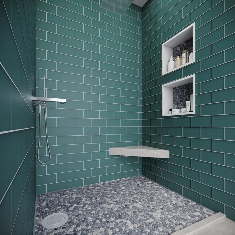 Cruz Bay Studio 11.5" x 11.5" Random Sized Natural Stone Penny Round Mosaic Wall & Floor Tile